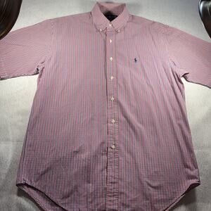 Ralph Lauren Blake Red Plaid Button Down Shirt Size Medium